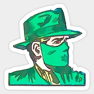 man in green mask and hat Sticker